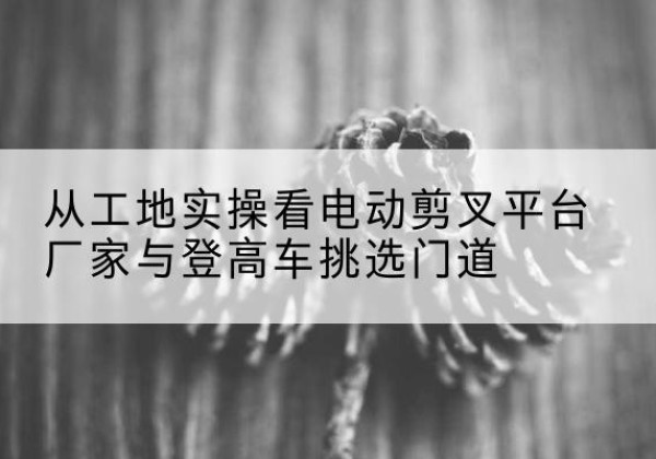 兴化电动剪叉升降平台厂家-从工地实操看电动剪叉平台厂家与登高车挑选门道